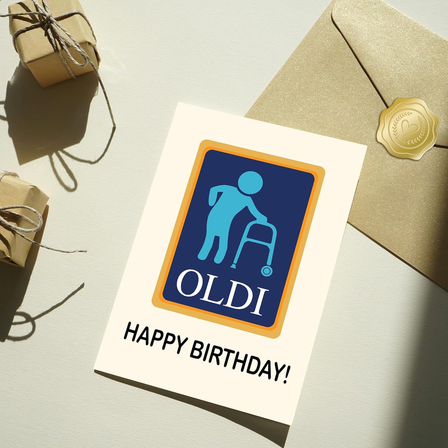 OLDI happy birthday - Funny Birthday Card – Hilarious Happy Birthday Cards for Men, Women, Dad, Mom, Brother, Sister, Friends & Family – Unique Greeting Card for Birthday Gifts & Party Decorations