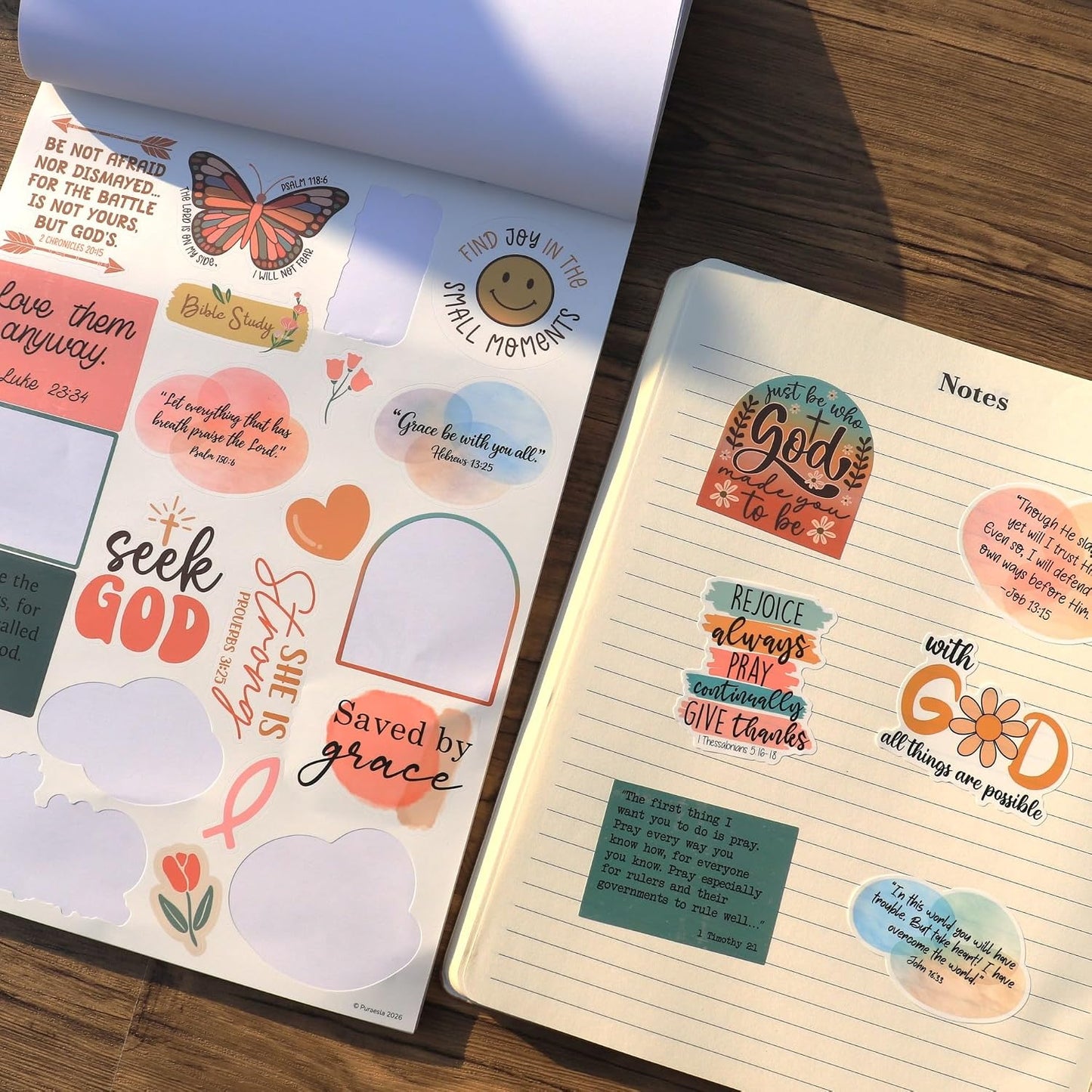 600Pcs Faith Over Fear Christian Sticker Book by Puraesla, Bible Verse & Jesus Stickers for Women Girls Teens, Faith-Based Religious Stickers for Bible Journaling, Water Bottles, Laptops & Notebooks