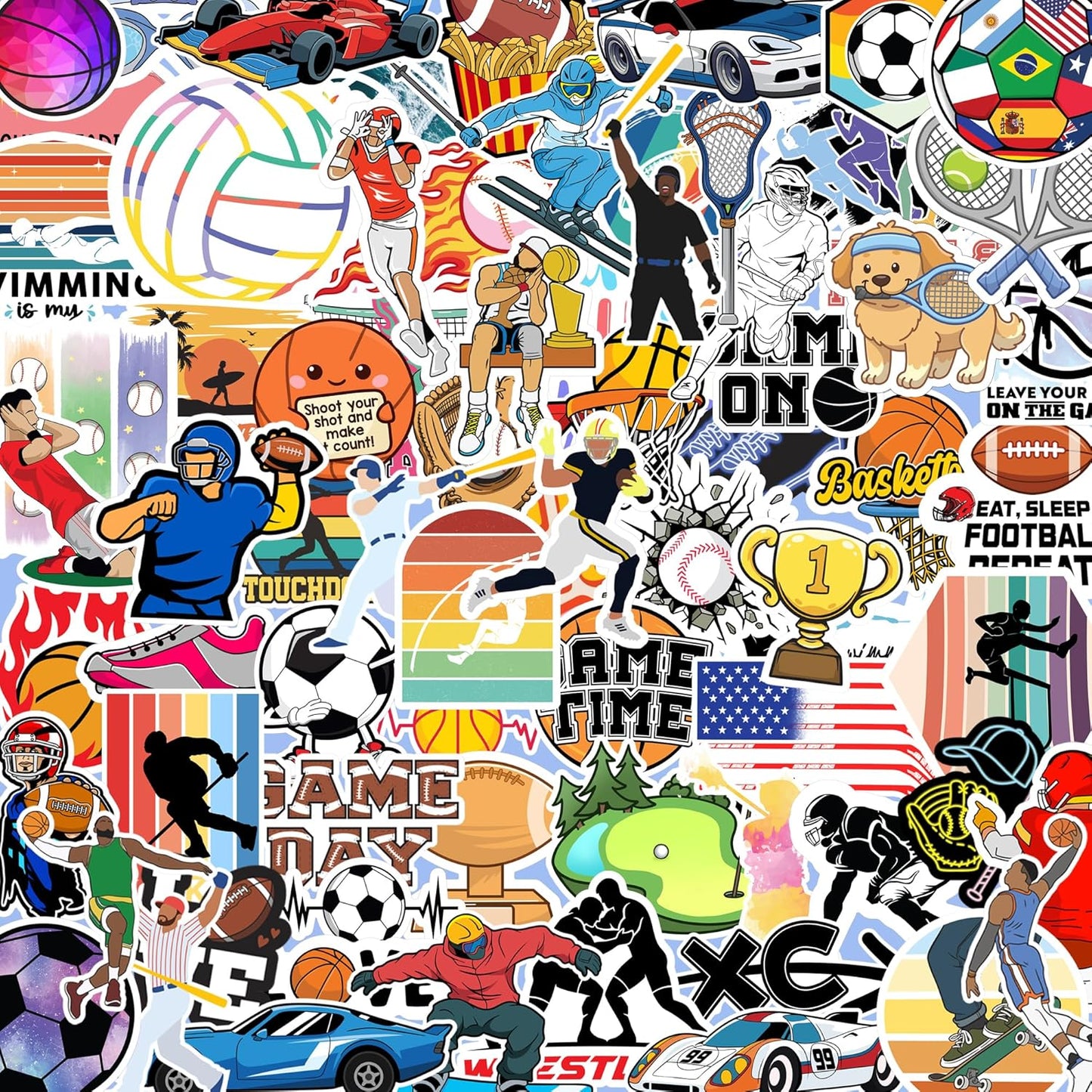 All Star Sports Sticker Pack – 300PCS Vinyl Sports Decals by Puraesla