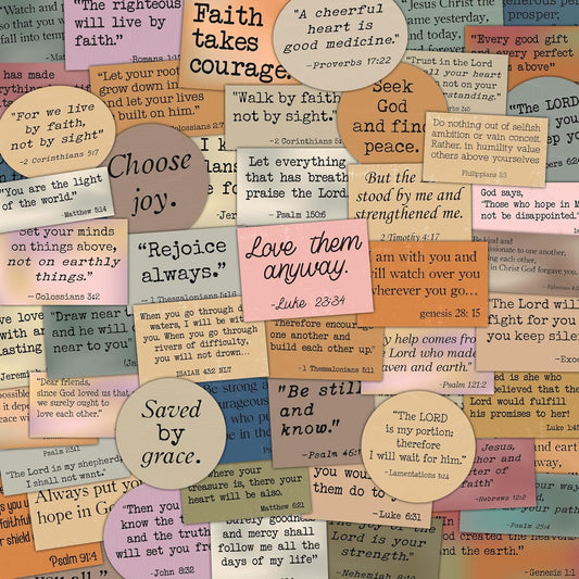 156PCS Bible Verse Stickers, Christian Scripture Inspirational Quote Sticker, Typewriter Vintage Stickers, Bible Study Supplies for Scrapbooking, Water Bottle, Laptop (156, Vintage)