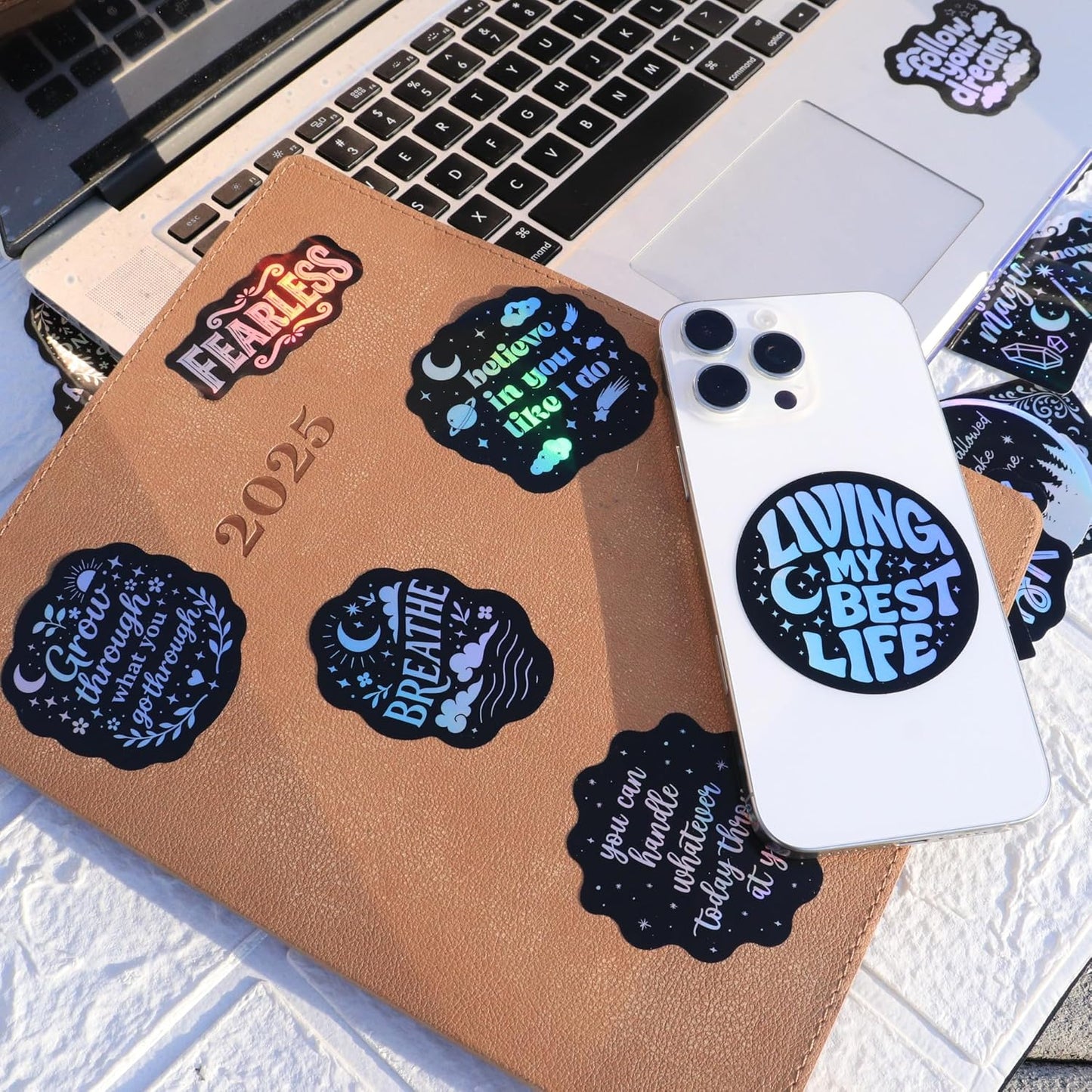 To the Stars Who Listen – Lumina Series Holographic Affirmation Stickers (100pcs)