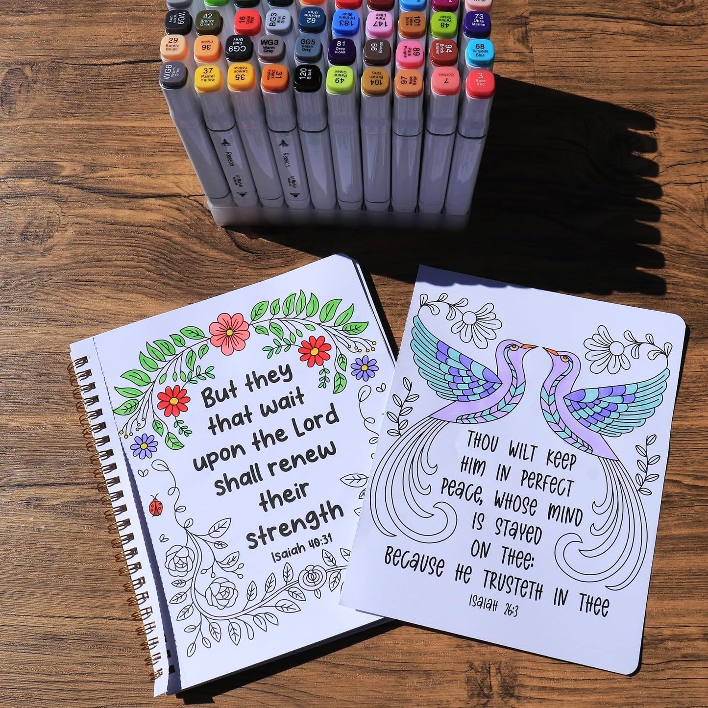 2PCS Christian Coloring Books by Puraesla - for Adults or Kids, Jesus Faith Bible in a Year Art, Religious Scripture Bible Verses Craft for Women, Family (2PCS Bible Verses)