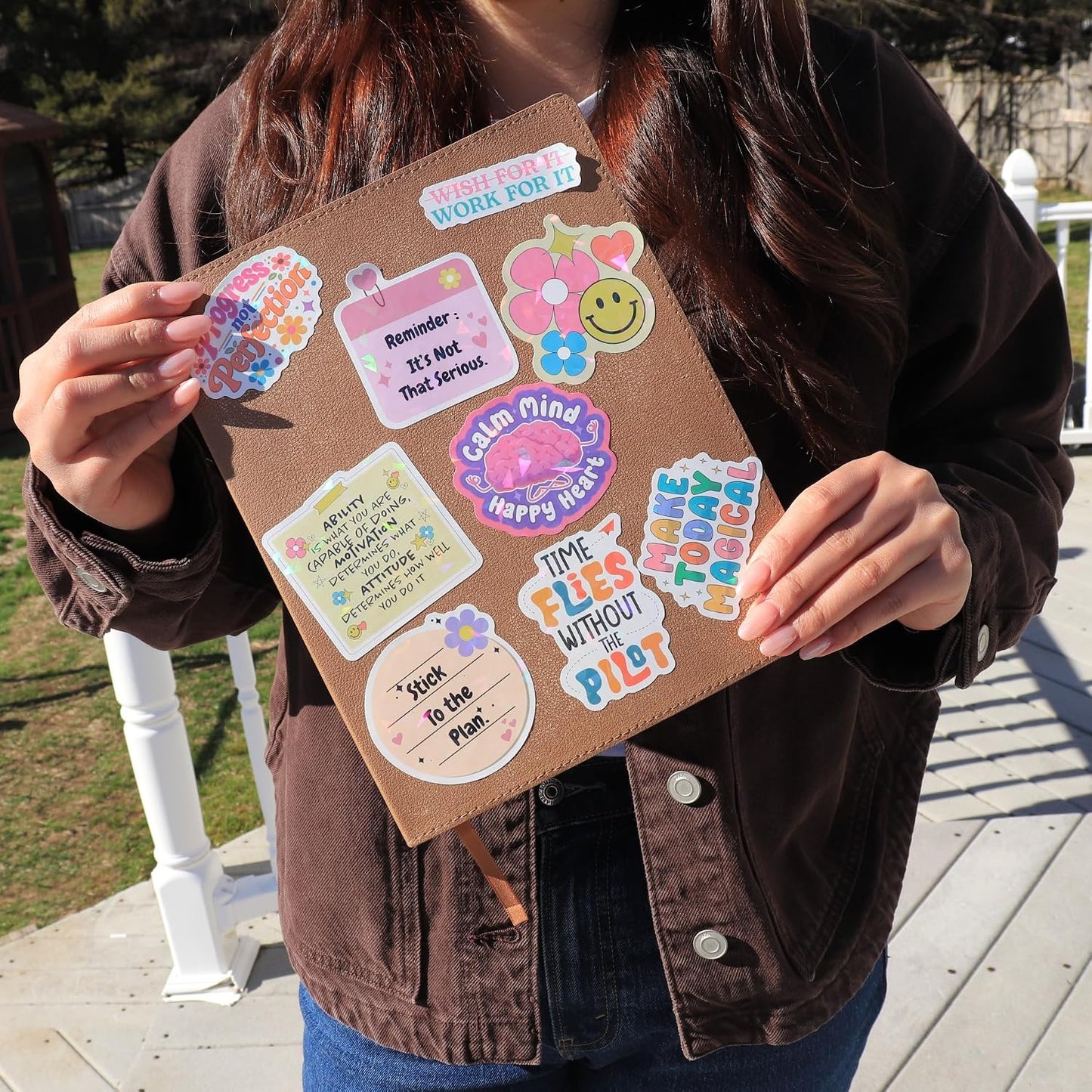 300PCS Affirmation Stickers, Holographic Motivational Sticker Pack, Positive Journal Encouraging Shiny Quotes for Kids, Teachers, Classroom, Waterproof Scrapbook Supplies
