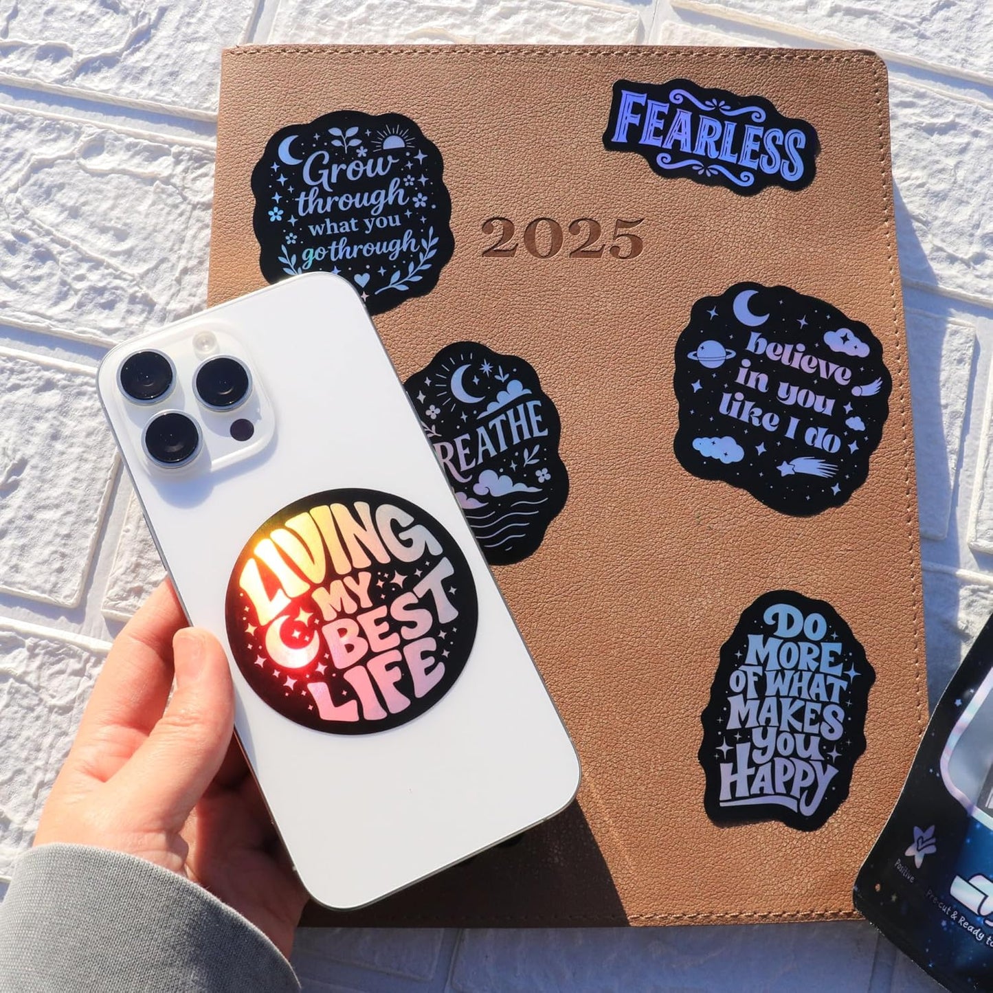 To the Stars Who Listen – Lumina Series Holographic Affirmation Stickers (100pcs)
