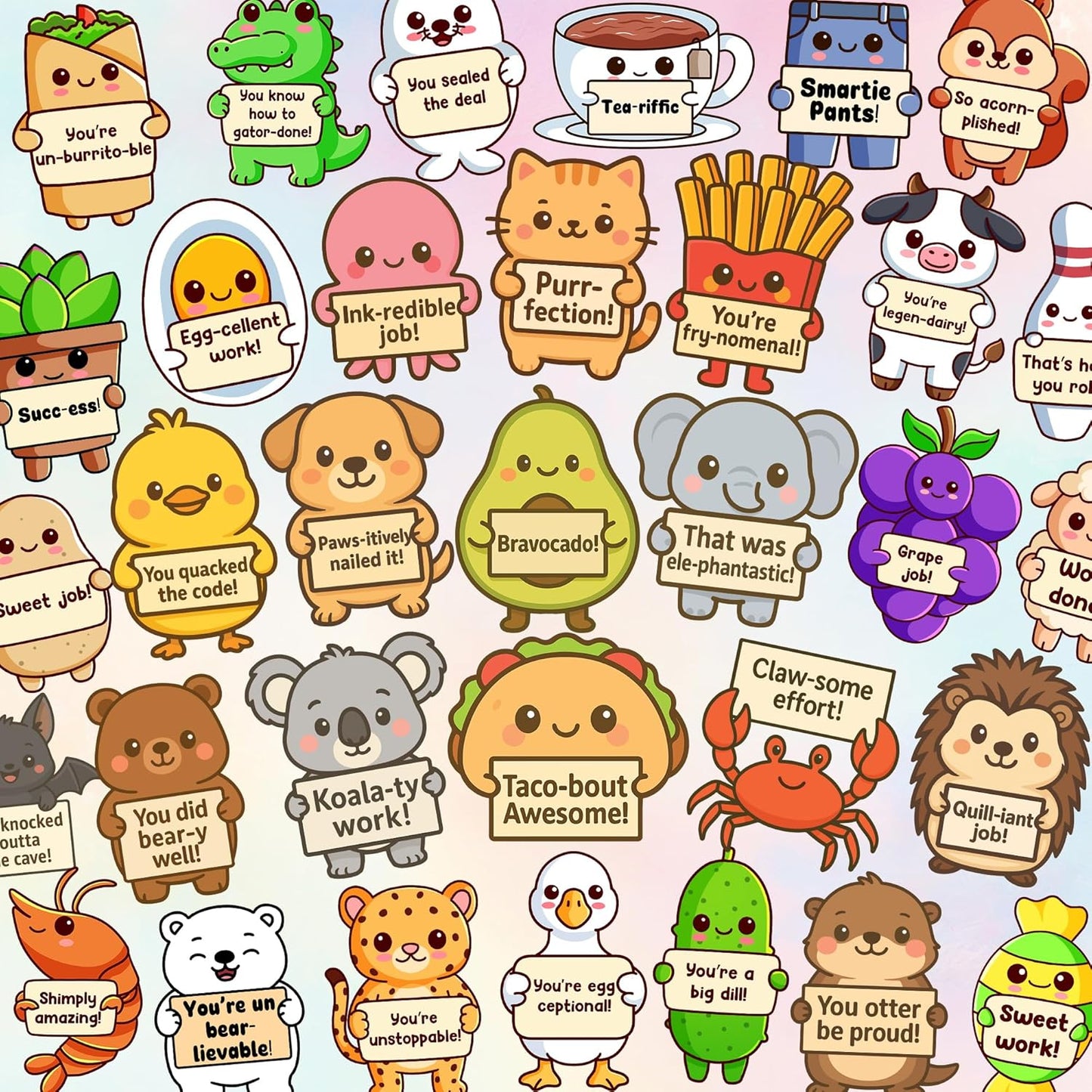 800PCS Punny Teacher Stickers for Kids Classroom, Positive Bulk Classroom Must Haves Sticker Pack, Emotional Support Rewards for Schools, Animal Funny Motivational Inspirational prizes