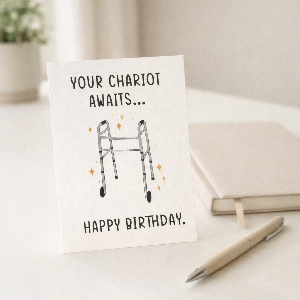 Your chariot awaits - Funny Birthday Card