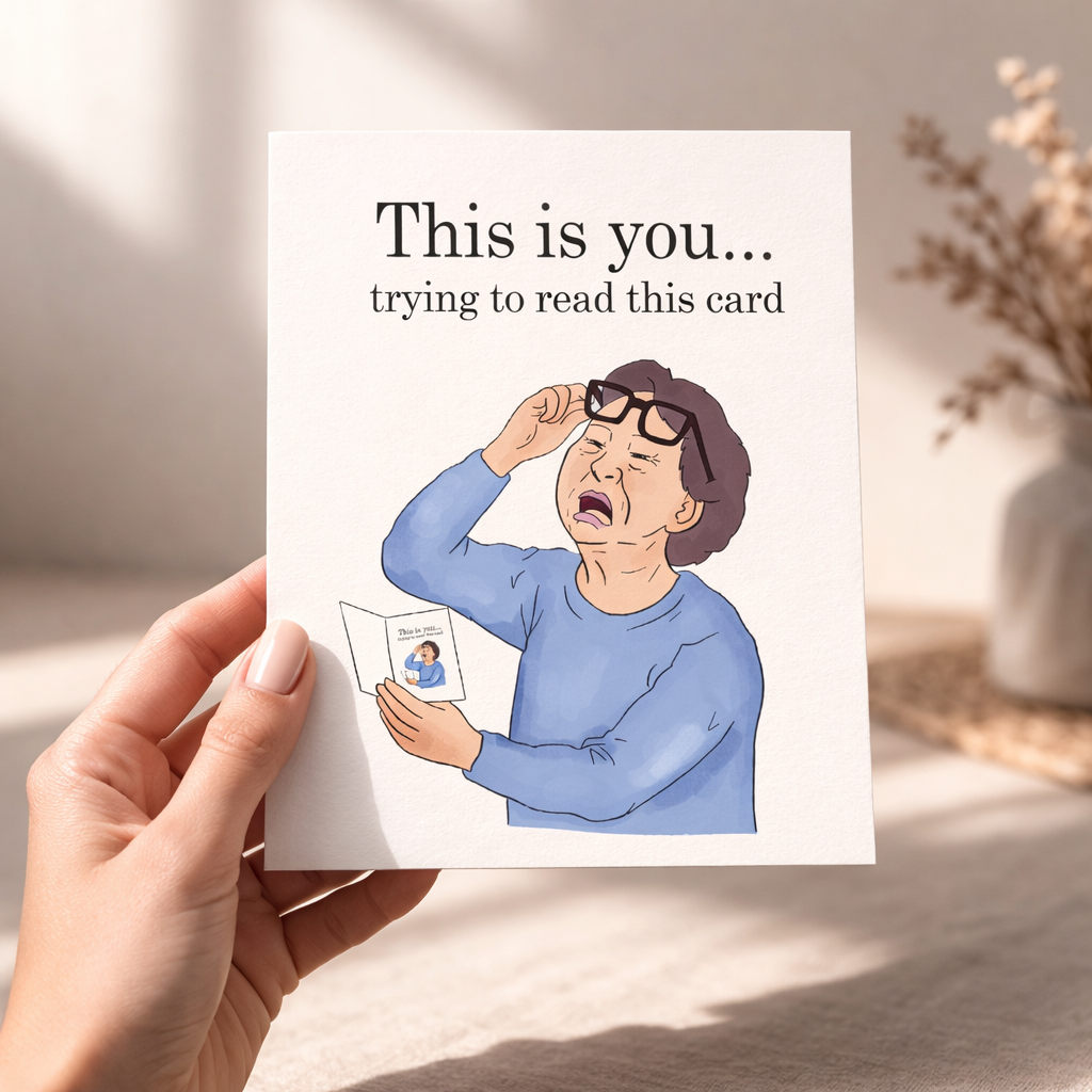 This is you trying to read this card - Funny Birthday Card