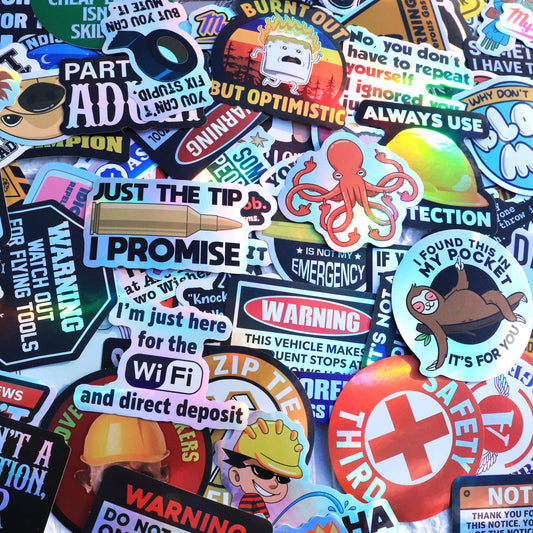 300PCS Just Send it Stickers Pack for Adults - Holographic Hard Hat sticker, Breakroom Humor Waterproof Vinyl for Welding Helmet, Tool Box, Electrician, Mechanic Tools - Blue Collar Gifts for Co-Workers No Repeat