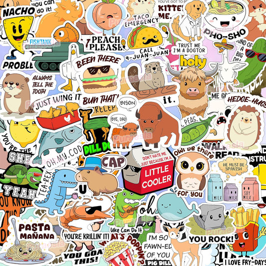 123 PCS Funny Emotional Pun Stickers for Adults